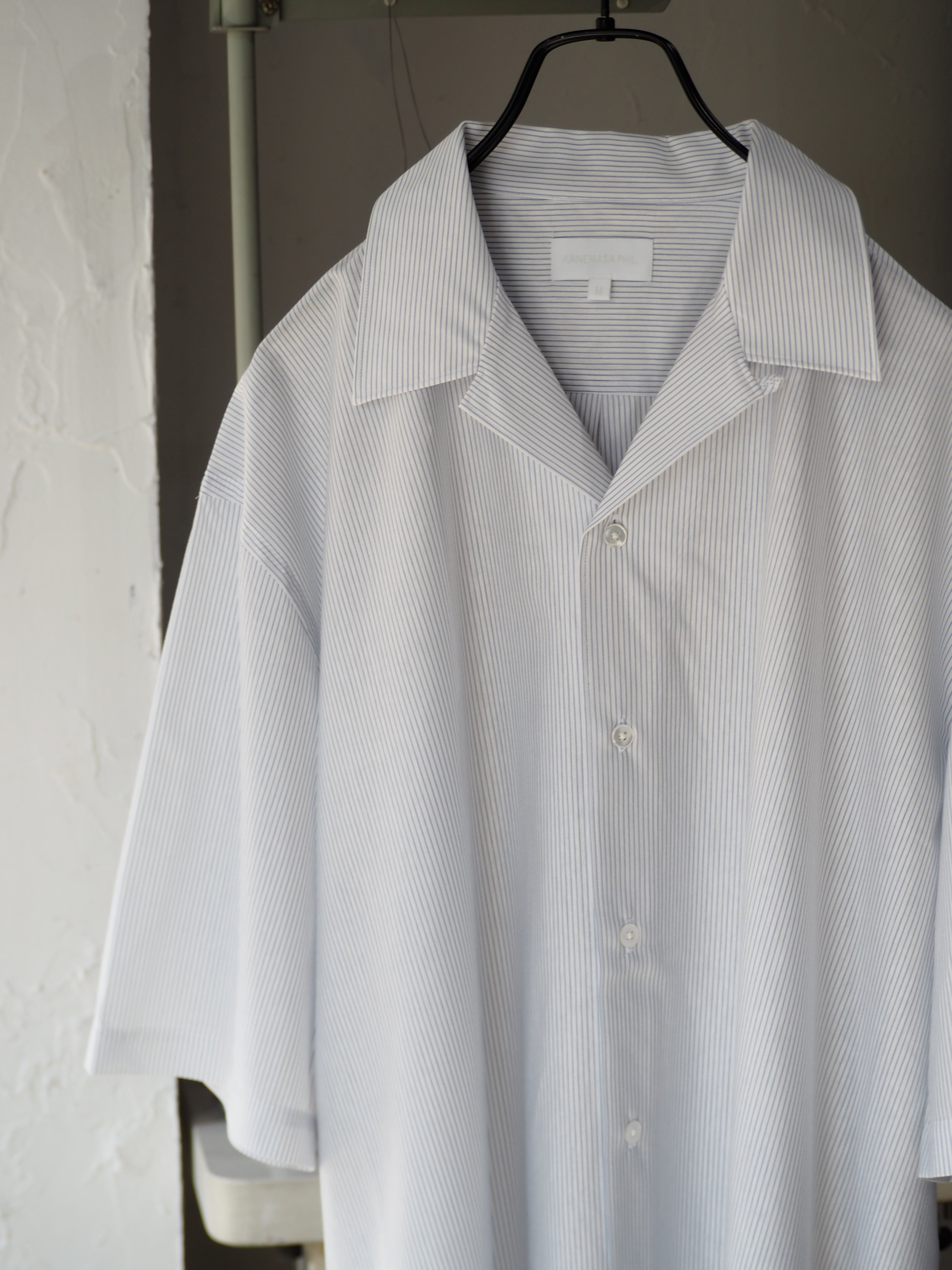 LAST1】KANEMASA PHIL. 46G Stripe Ether Shirt(WHITE BLUE