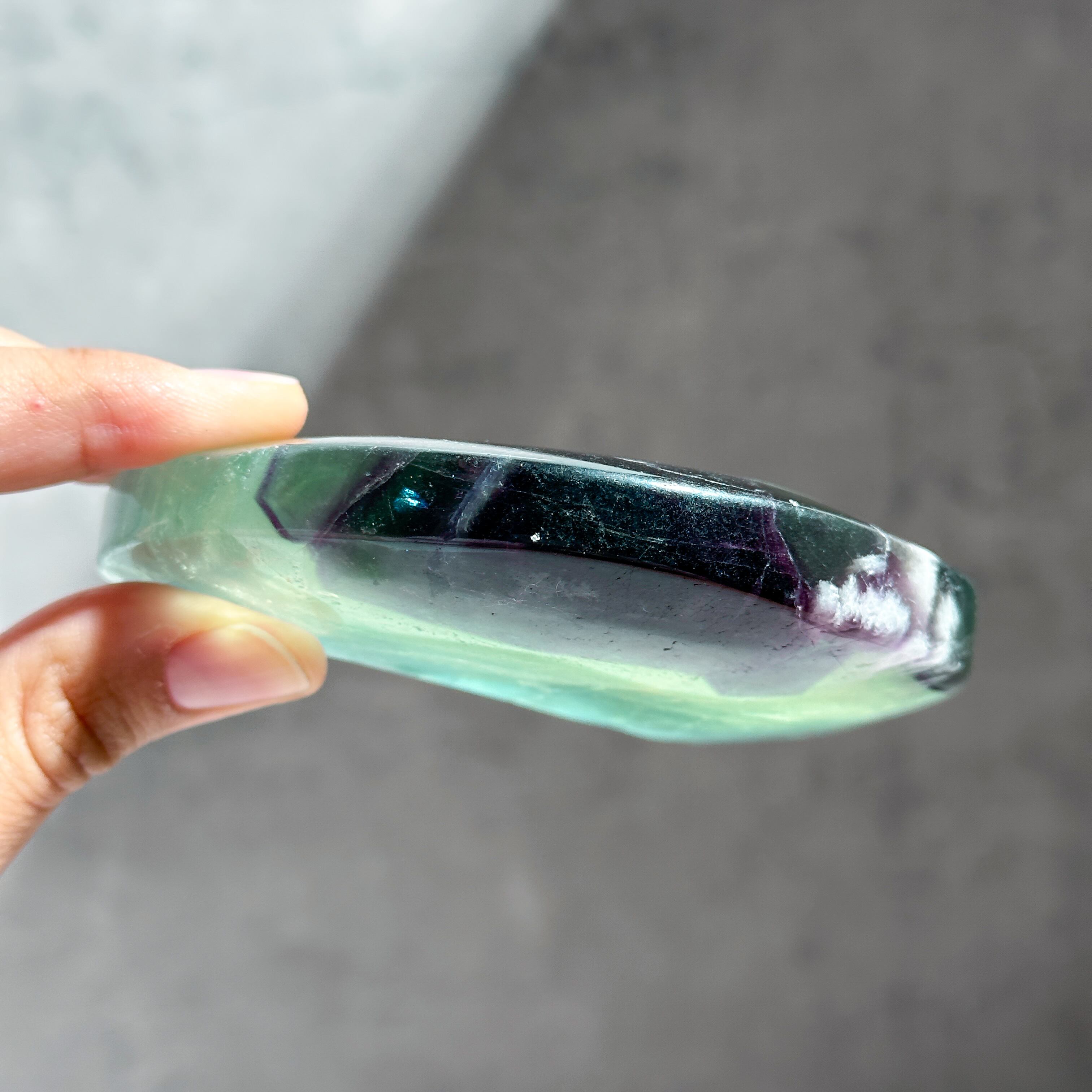 ☽台座付き☽レインボーフローライト 月01 ◇ Fluorite ◇天然石