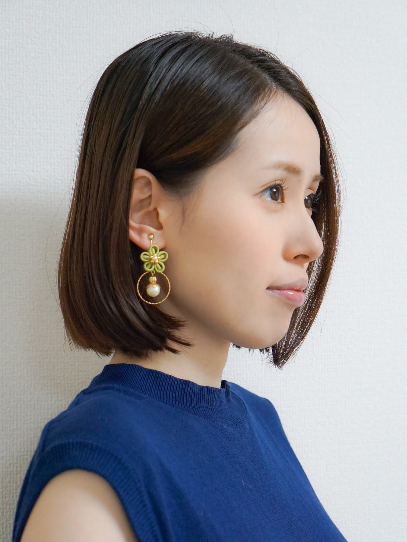 つまみ細工ピアスNO.3＊Deep color＊ | 金澤こまち -accessories-