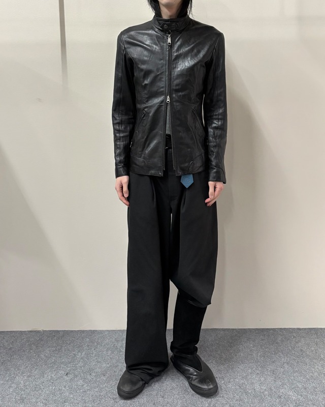 【5351 POUR LES HOMME】double-zip single riders jacket