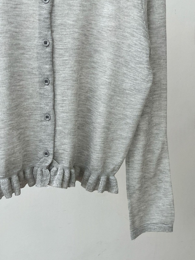 Sheer Ruffle Hem Cardigan