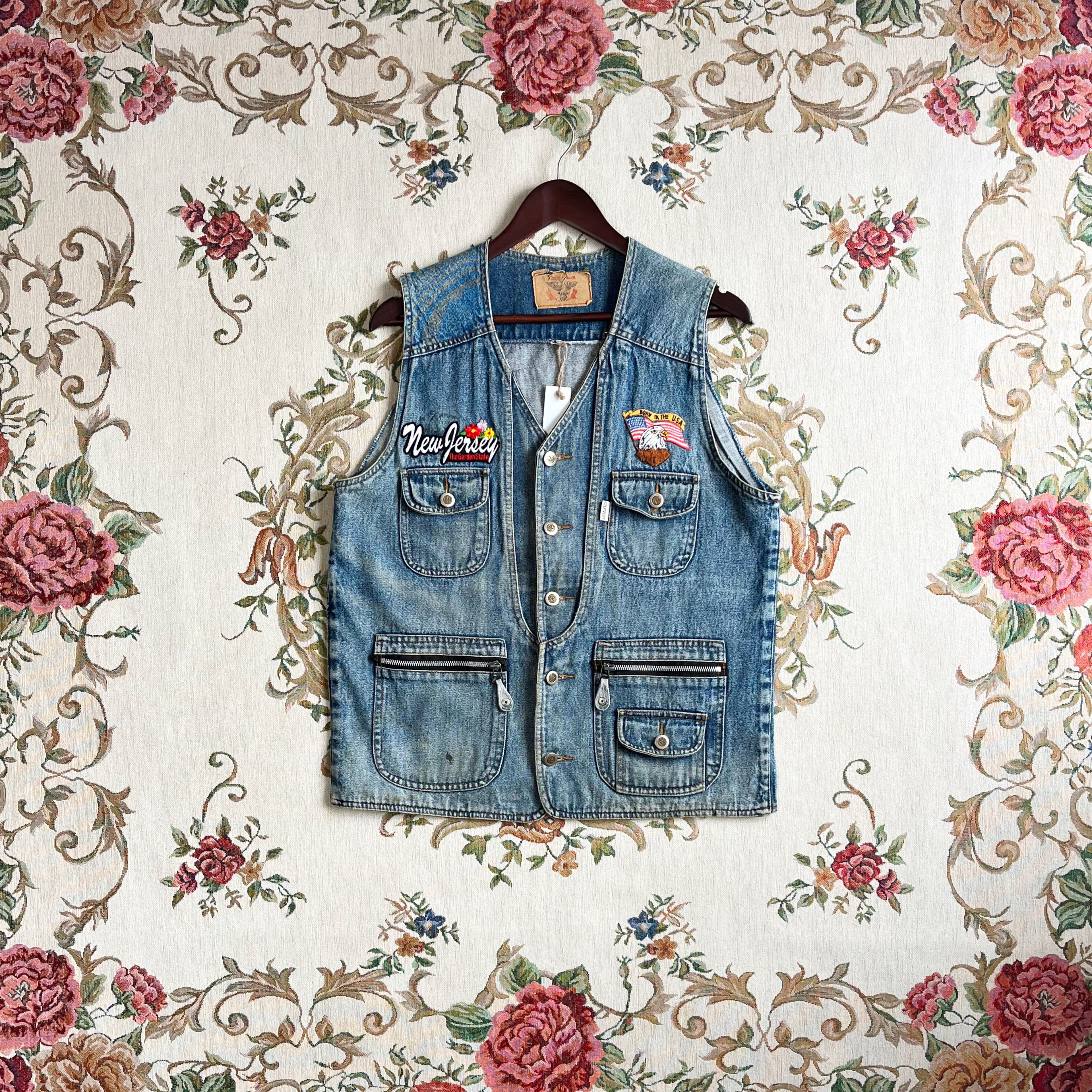 old denim vest