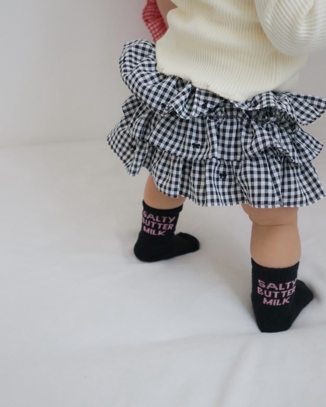 【即納】MELIKEY/Check Ribbon Cancan SK(black/M)
