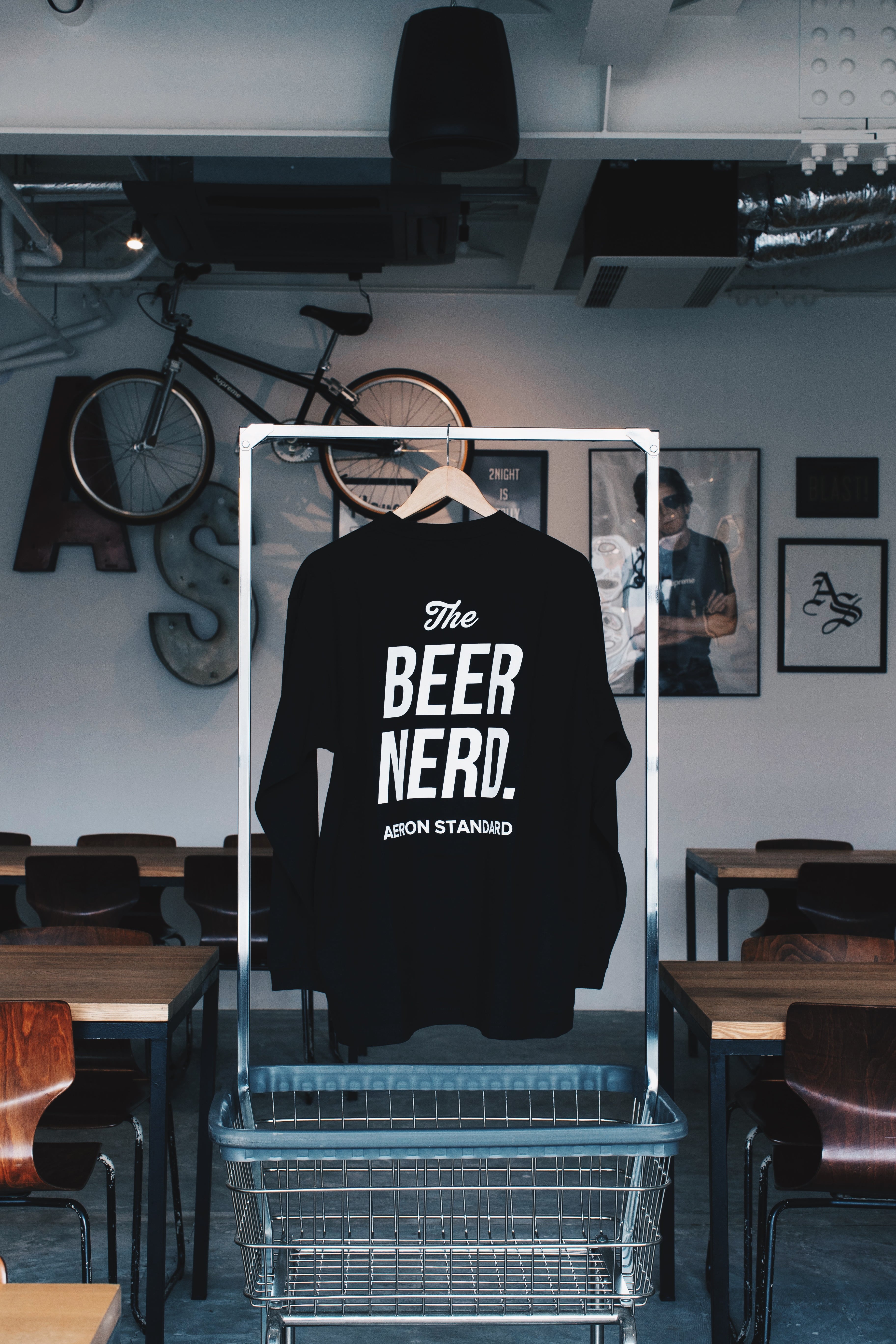 restock BEER NERD L/S TEE BLACK