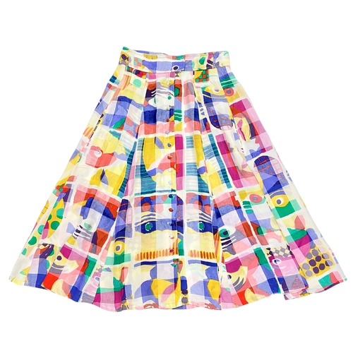 1980s カラフル総柄スカート