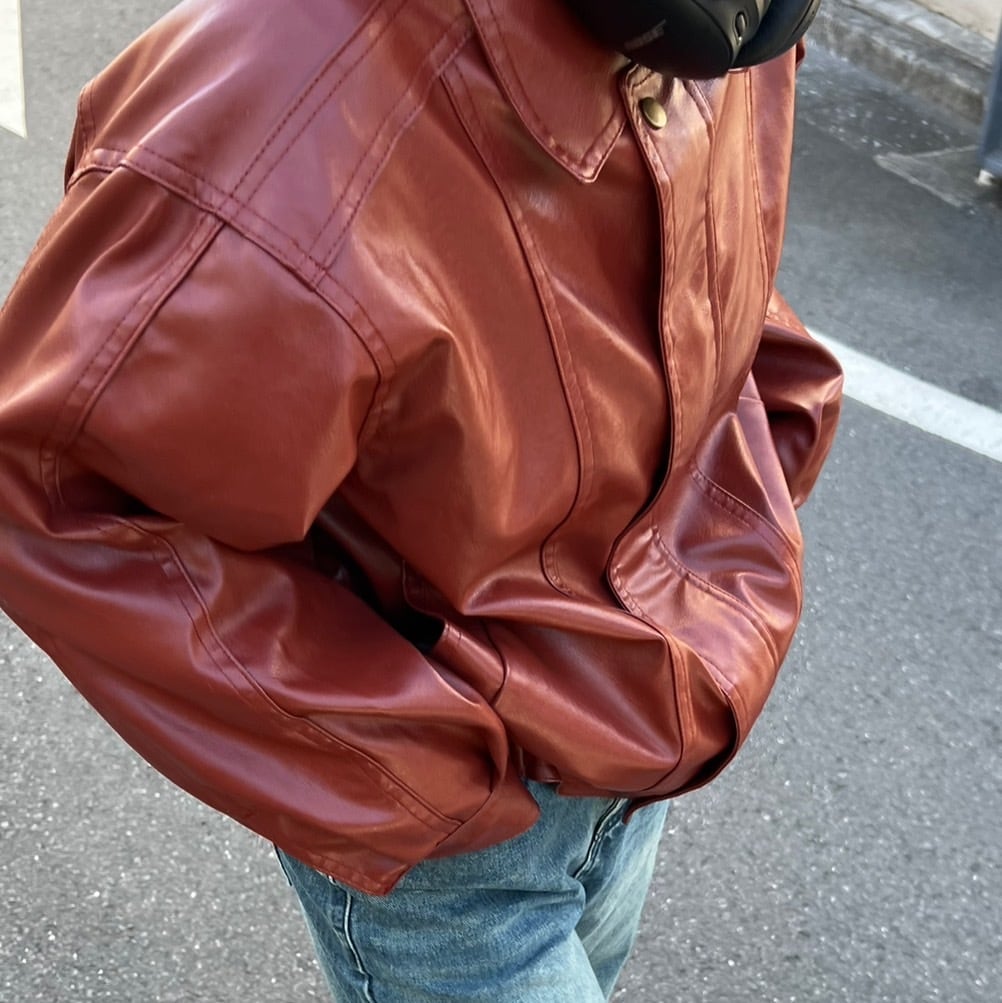 カラーフェイクレザージャケット_LN01905 | lanan(ラナン)