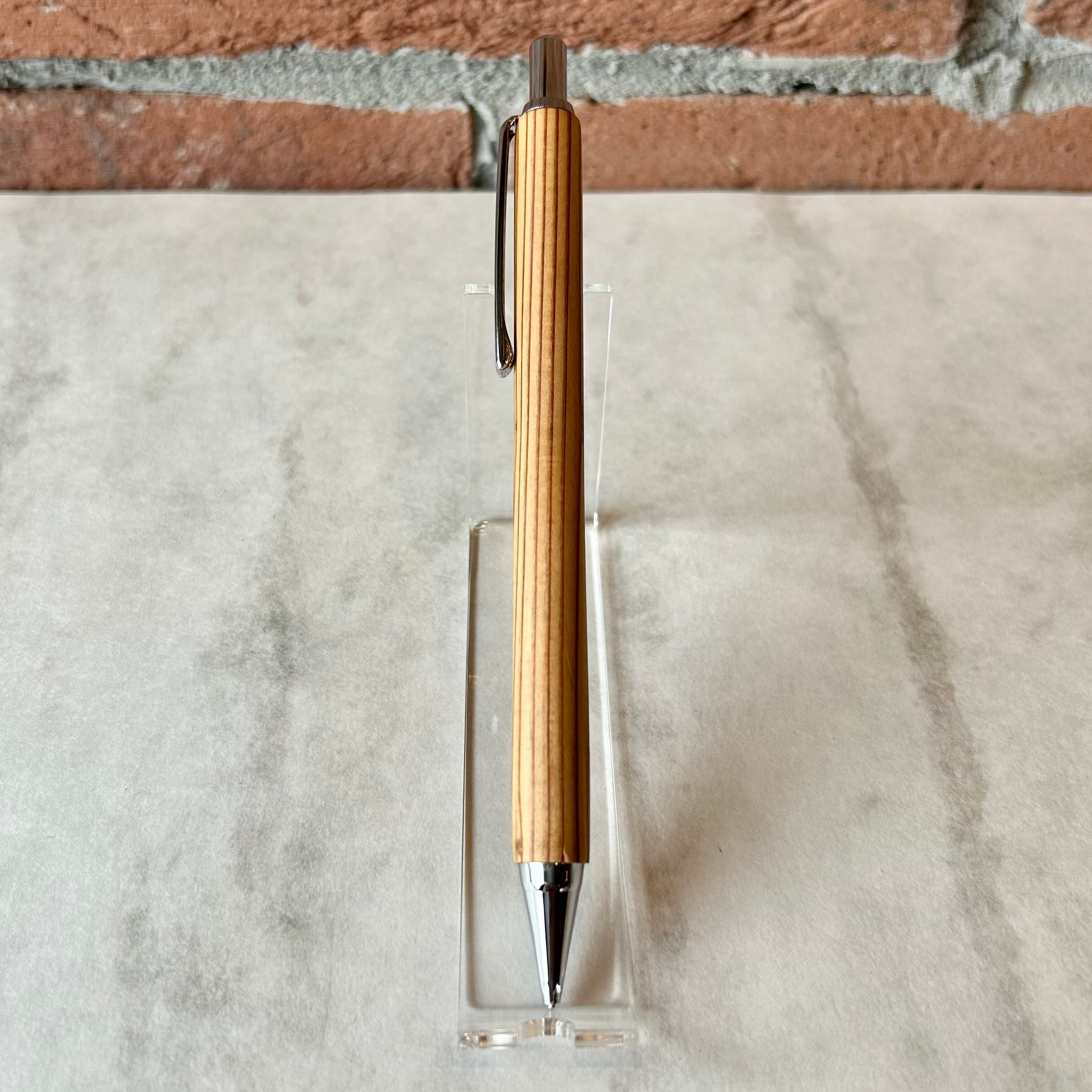 島田小割製材所 シャープペンシル【 屋久杉（シルバー金具）】／細軸