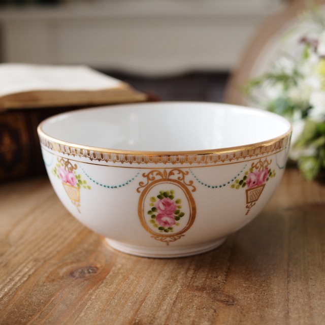 Old Noritake｜オールドノリタケ 薔薇と金彩ガーランド シュガーボウル gallery image 1