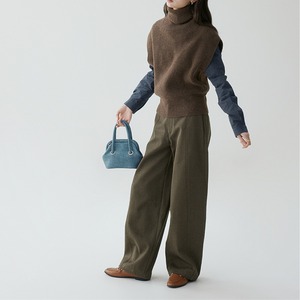 turtleneck knit vest　J00299