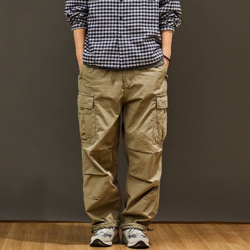 ウエストゴムワイドレッグカーゴパンツ 3XLまで対応 A18888