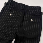 LANVIN SPORT ランバン スポーツ ストライプ クロップド ハーフ パンツ サイズ36 /ブラック/レディース