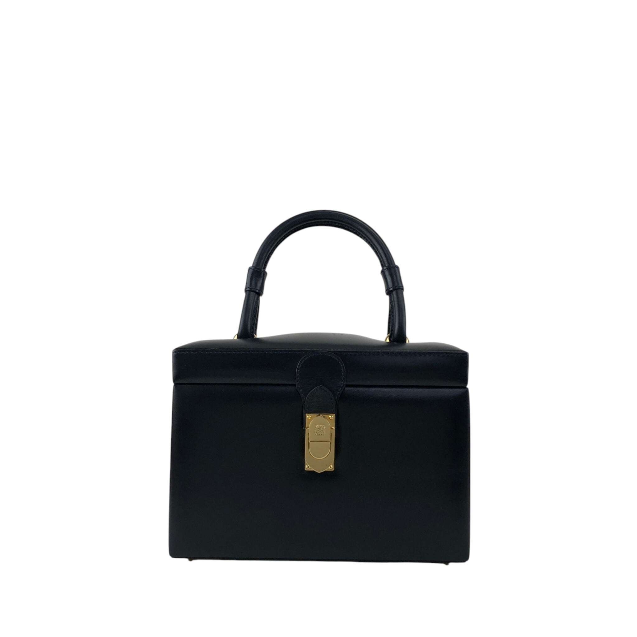 LOEWE ロエベ ハンドバッグ ネイビー アナグラム レザー バニティ