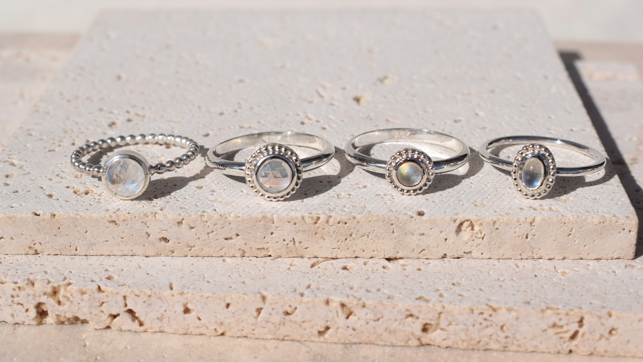 Rainbow moon oval ring / つぶつぶ《silver925》 【受注製作】