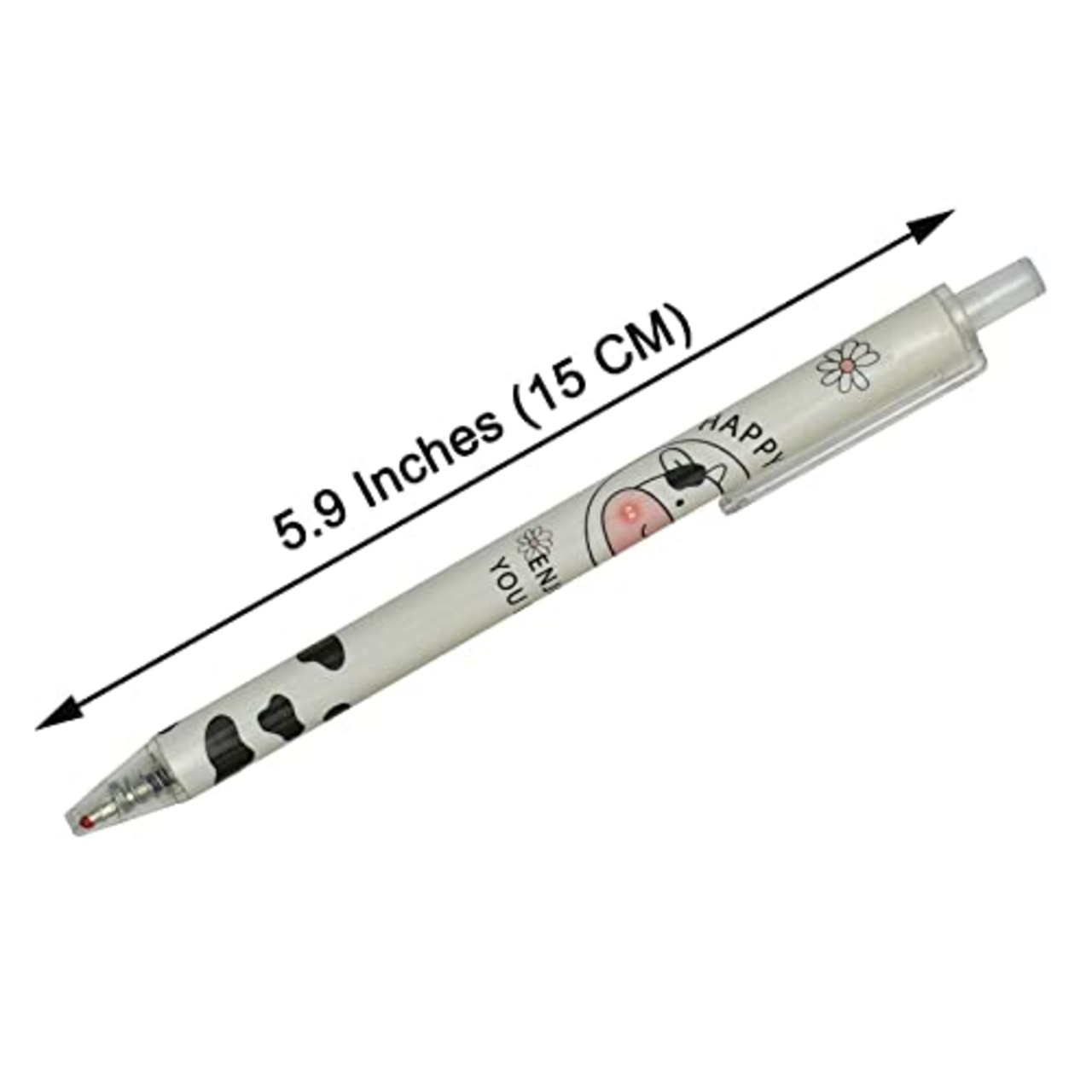 Maydahui かわいい 動物 牛 ノック式 ボールペン 12本セット 0.5mm 黑 インク おしゃれ ウシ ジェル ボールペン 可愛い 文房具 子供 学生 ギフト プレゼント