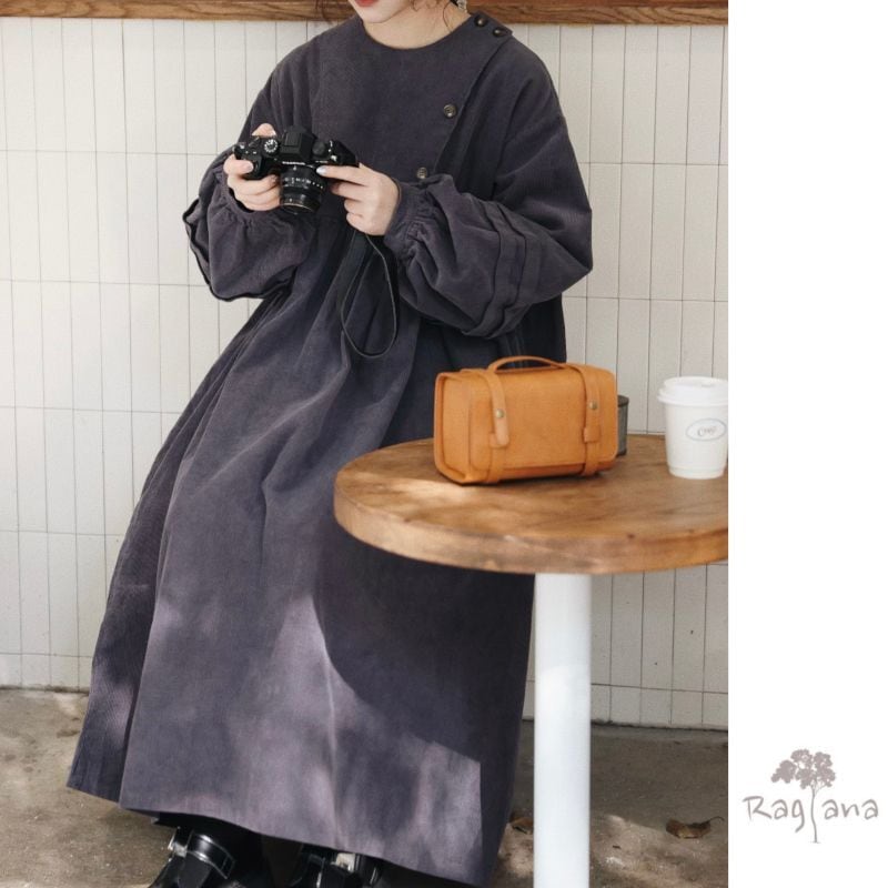 コーデユロイ ゆったり ワンピース W WP083 | Raglana