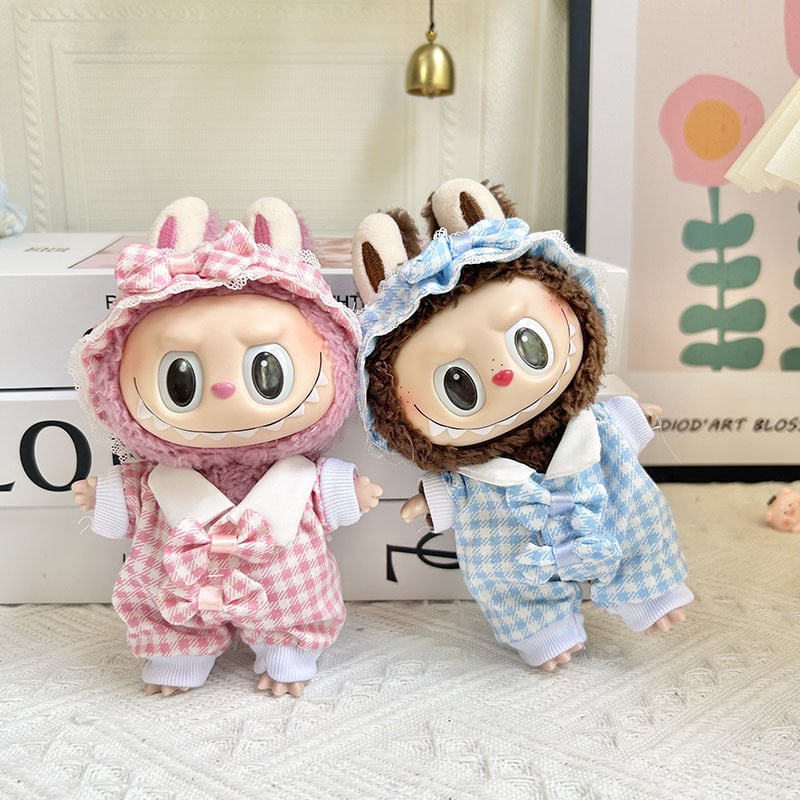 Labubu 1-3世代対応 かわいい ルームウェア チェック柄パジャマ+