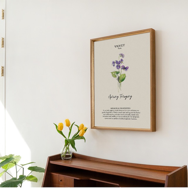 キッチンポスター　/ i0609 / 春のハーブや花 ボタニカル　インテリアポスター