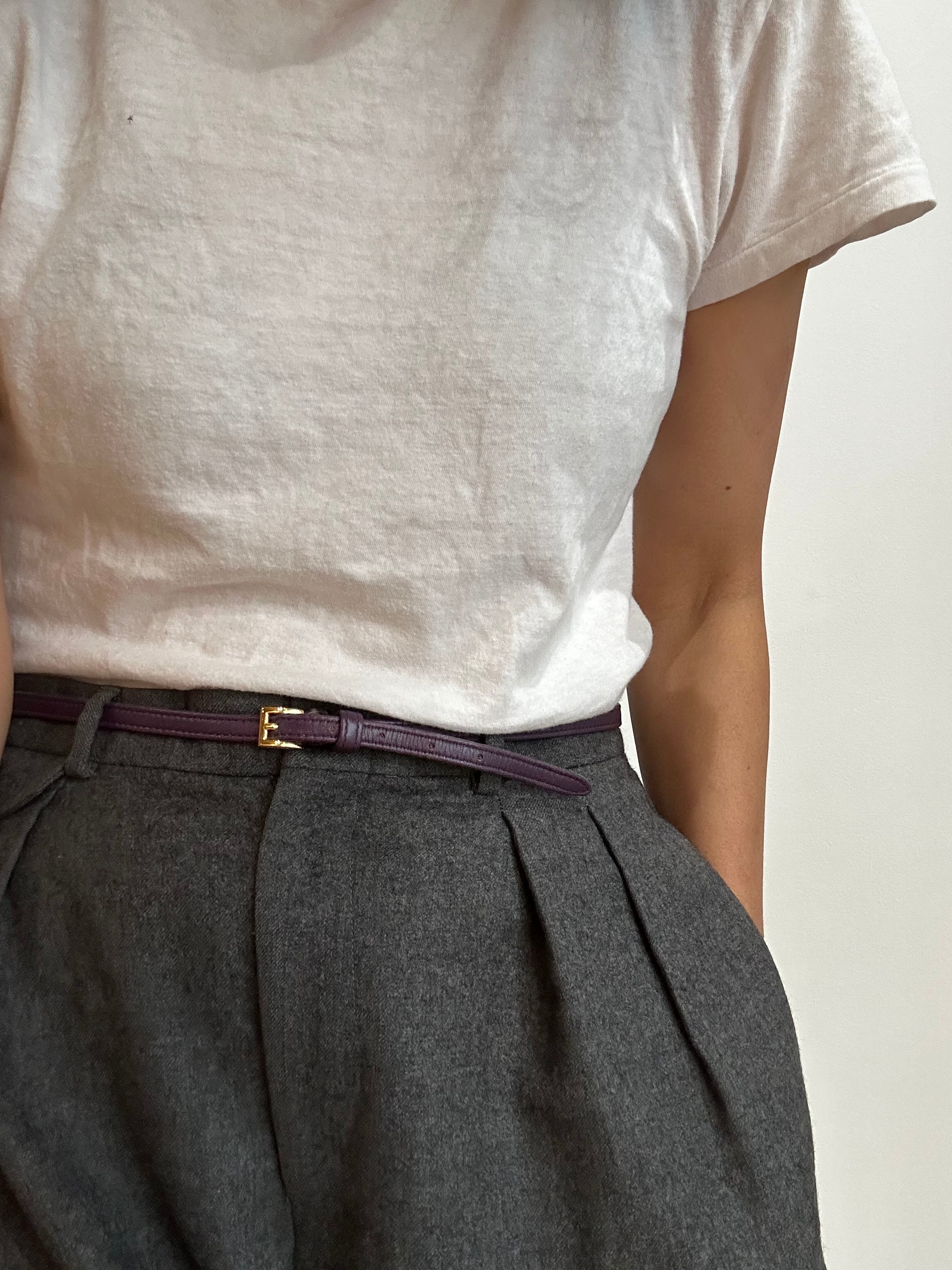 Vintage purple leather ベルト by PRADA