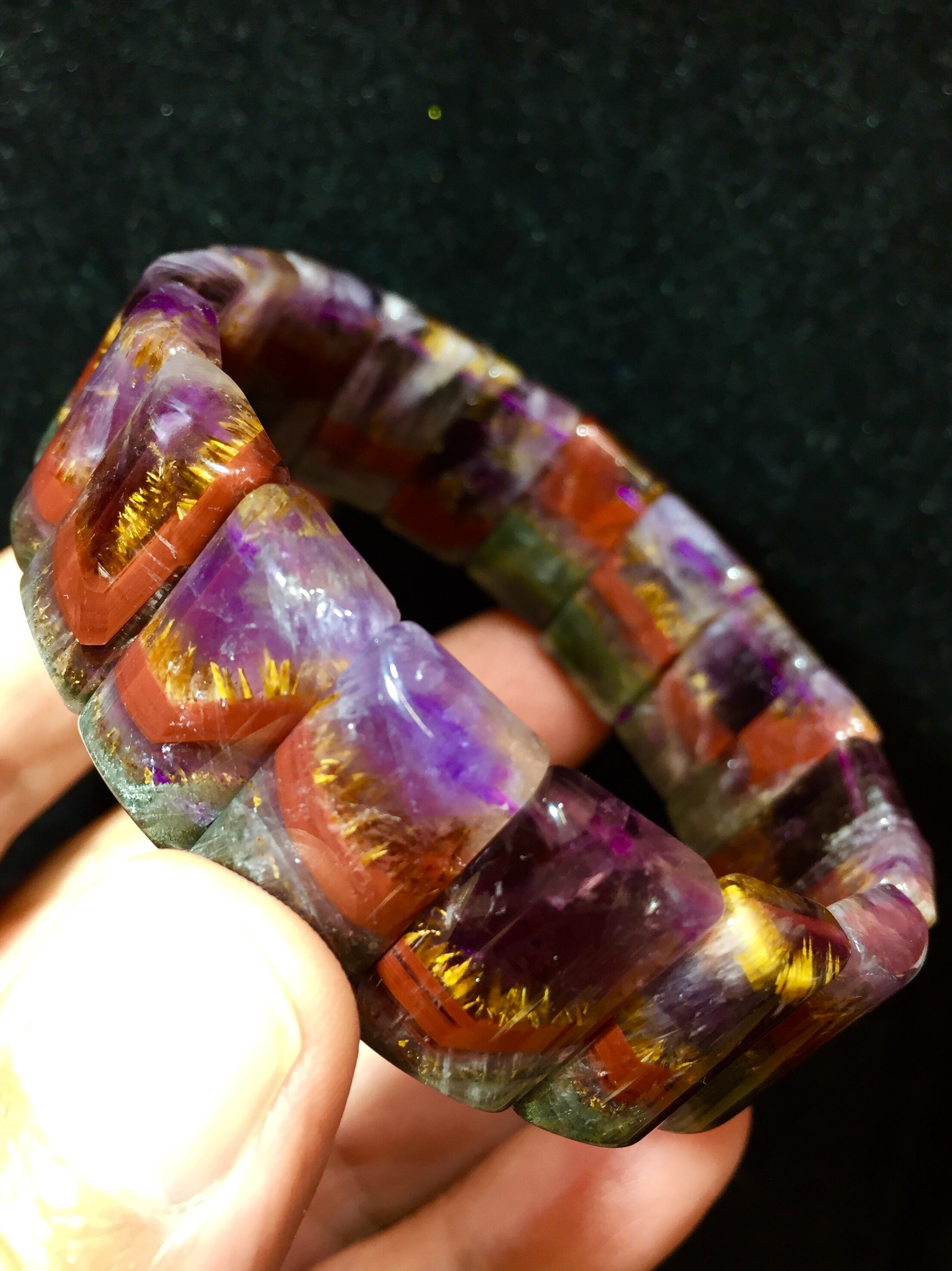 22) スーパー・レインボー・アメジスト・バングル