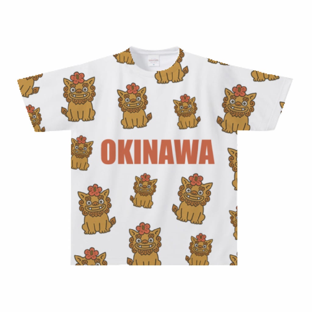 シーサー大繁殖！OKINAWAドライTシャツS | ニッポン珍土産館｜笑えるお