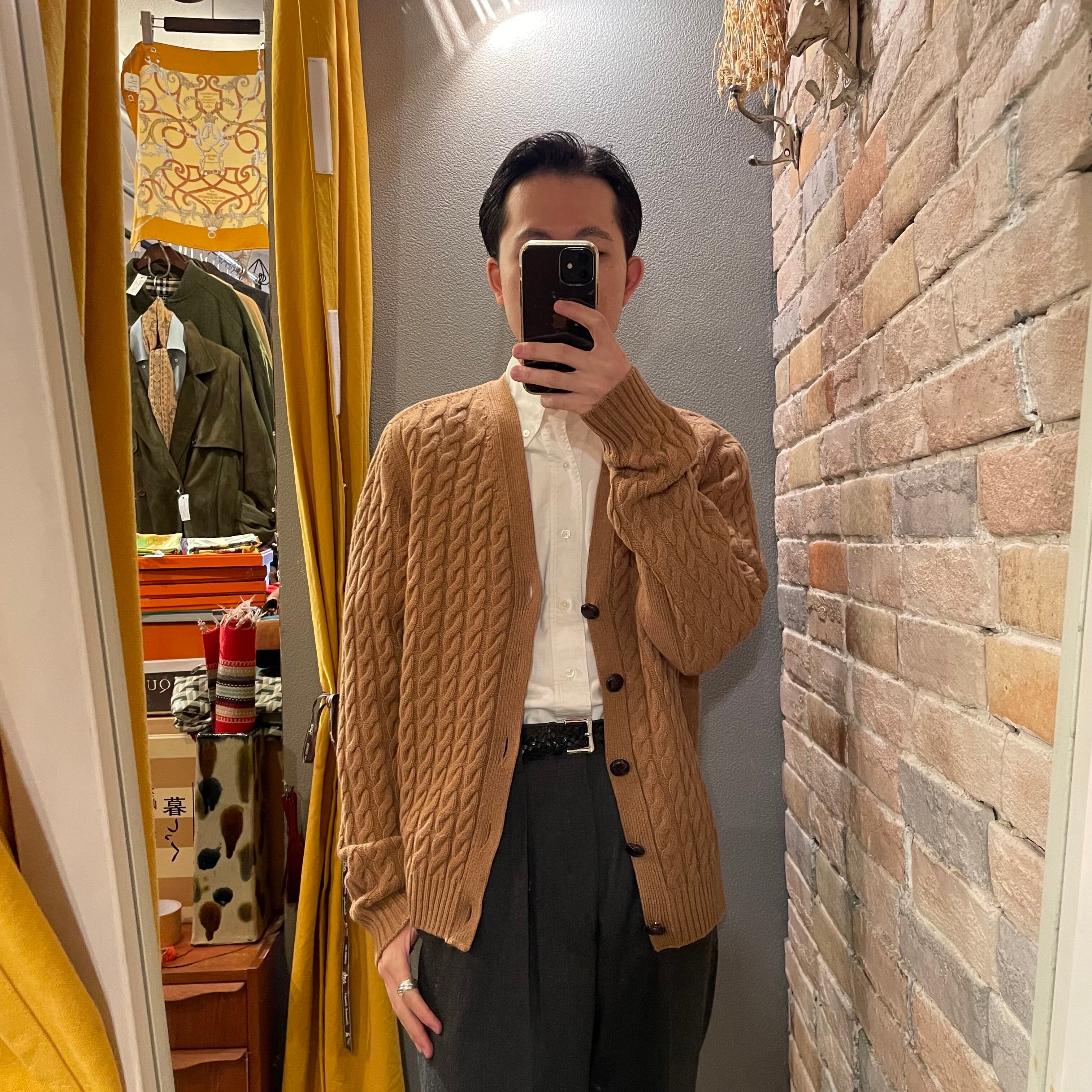 Vintage Cardigans カシミヤ ニット ブラウン FREESIZE