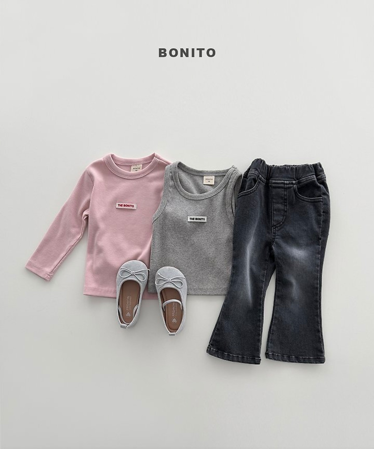 韓国子供服 / BONITO / 26Autumn / カラフルリブTシャツ / 秋服 *12M~JM *