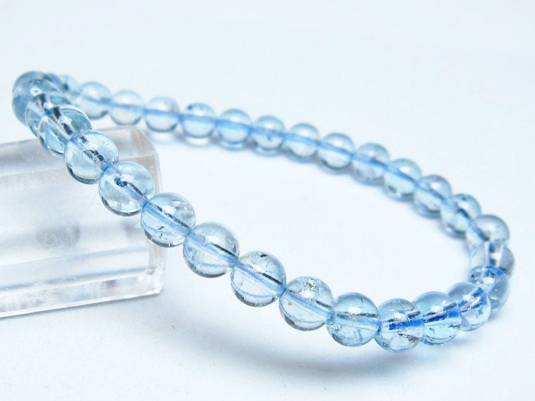 ブルートパーズ ブレスレット 6mm トパーズ 一点物 おまかせ便 111
