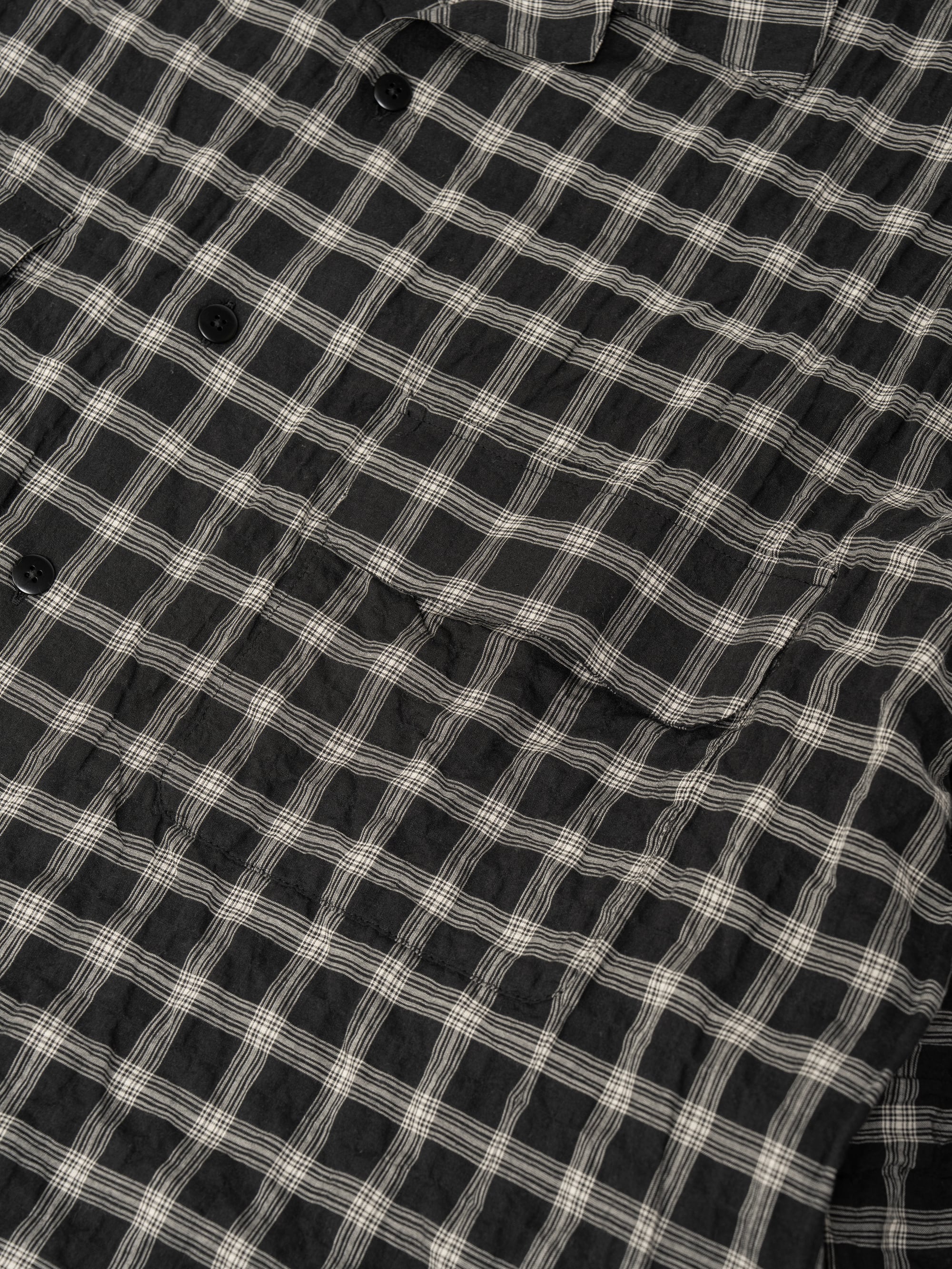 KAJA ORGANIC COTTON CHECK OPEN COLLAR SHIRT | KAJA