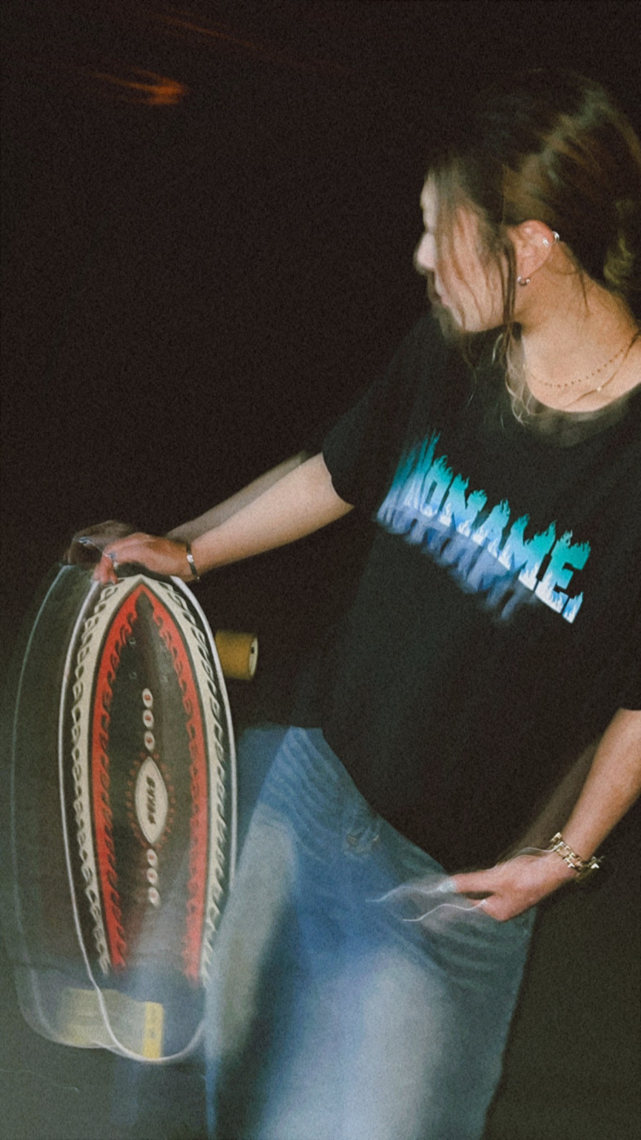 Flame T-shirts -black-