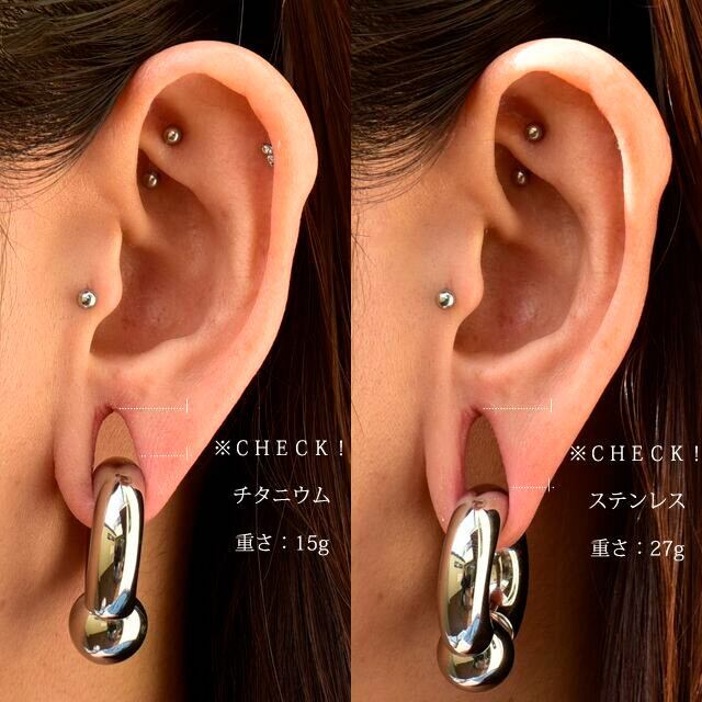 金属アレルギー対応 2G チタンピアス ダークブルー SOLID-TI 付け