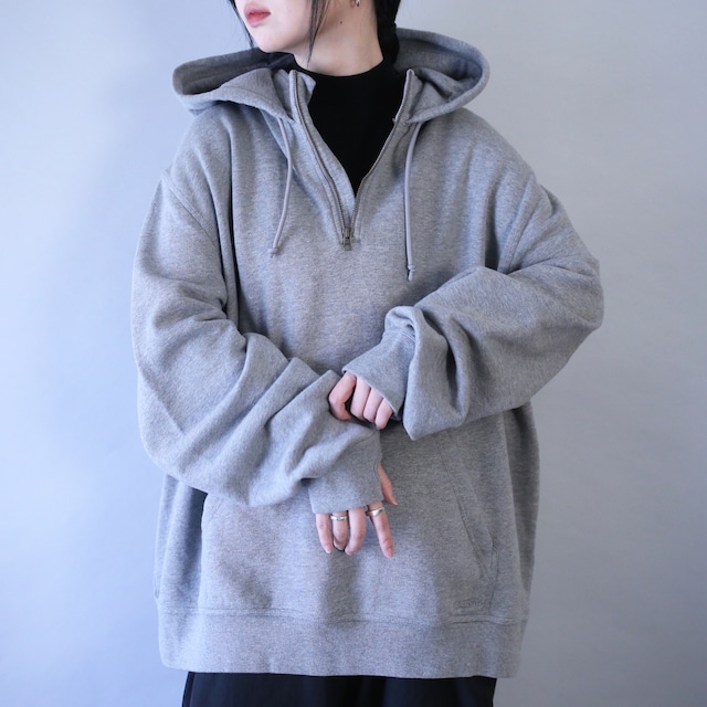 "L.L.Bean" over silhouette half-zip sweat parka