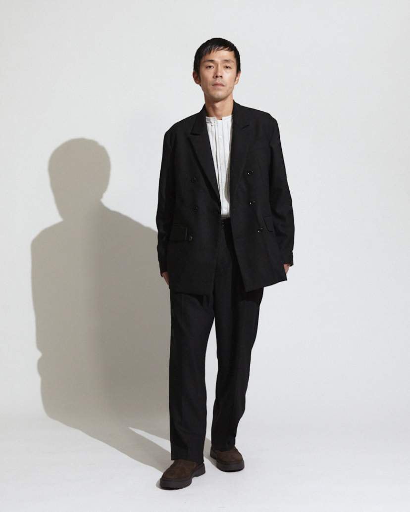 ダブルブレストジャケット 38(M) カシミヤ混 ウール ブラック系 古着 MELANGE TWEED W-BREASTED JK / メランジツィードダブルブレスト