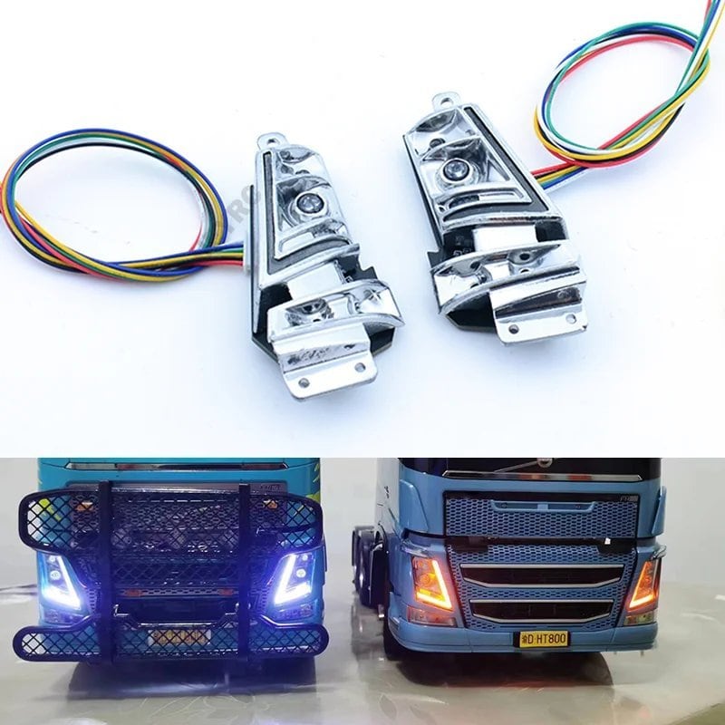 1/14 流れるLED ヘッドライト タミヤ VOLVO FH16 750 ダンプトラック用
