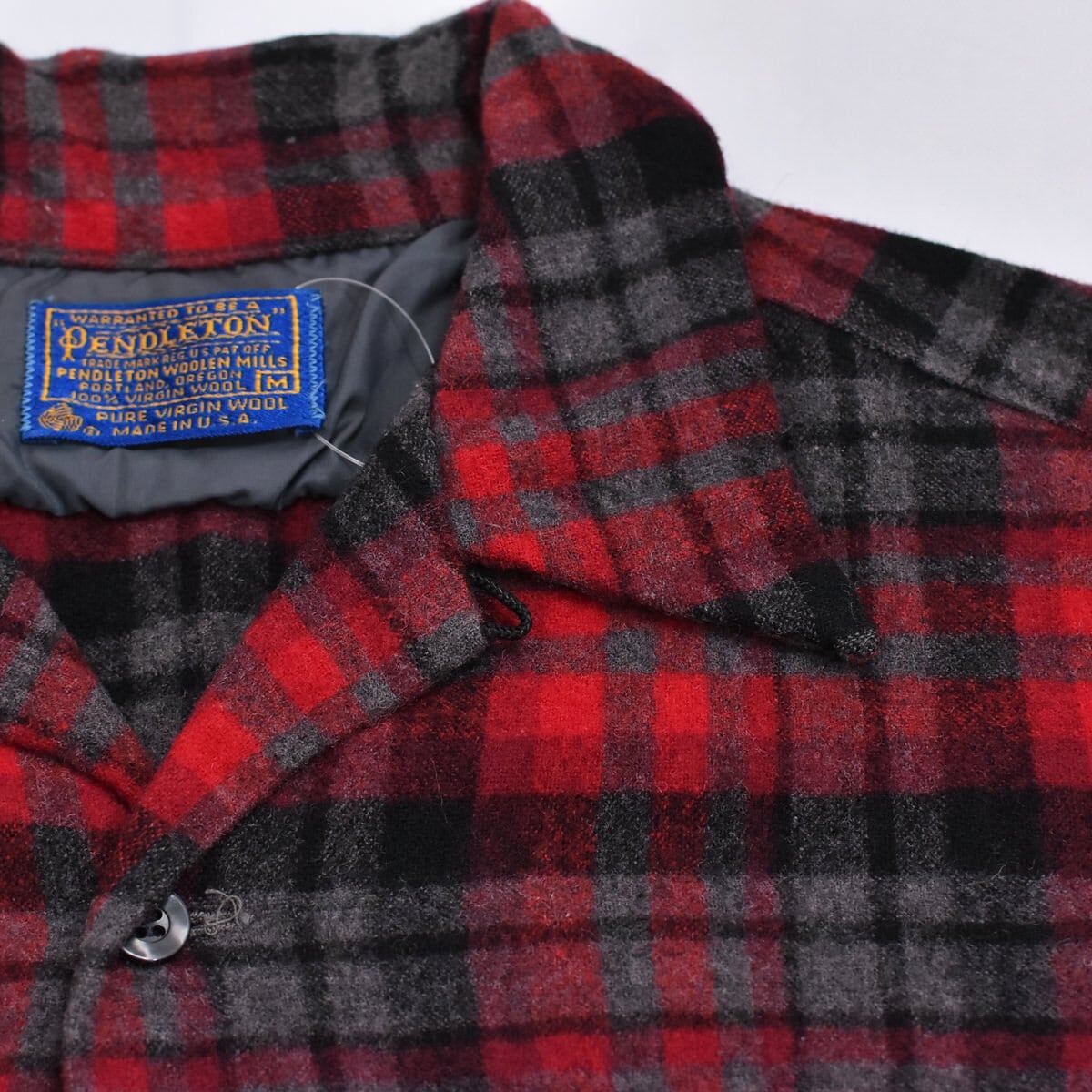 70s アメリカ製 PENDOLTON ペンドルトン チェック ウール 開襟シャツ 