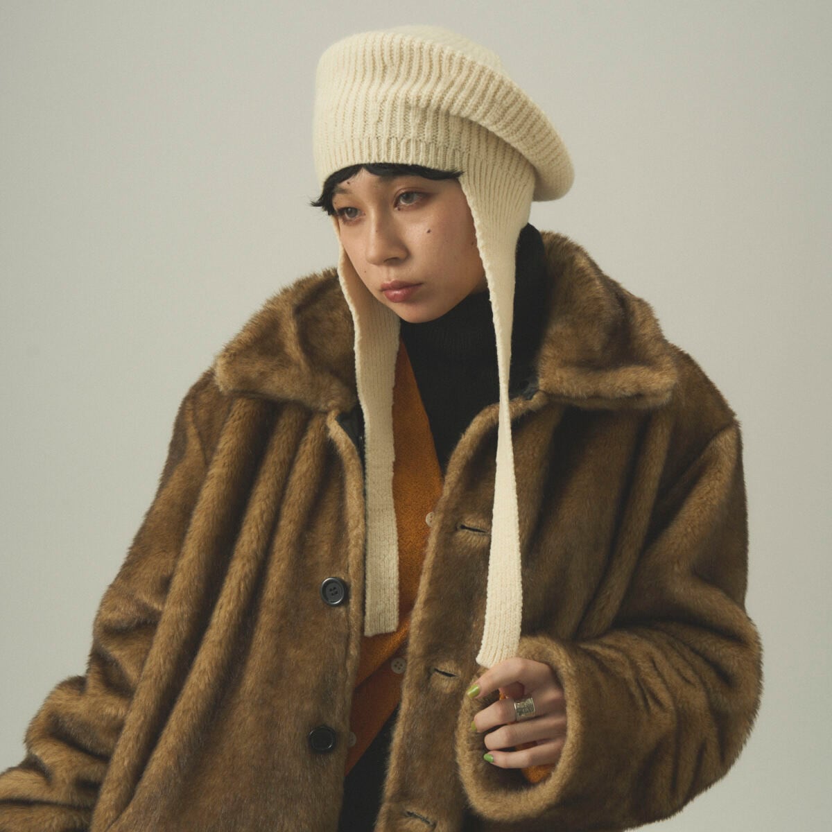 25-B501＜Ear Flap Integration Knit Beret＞ | HICOSAKA