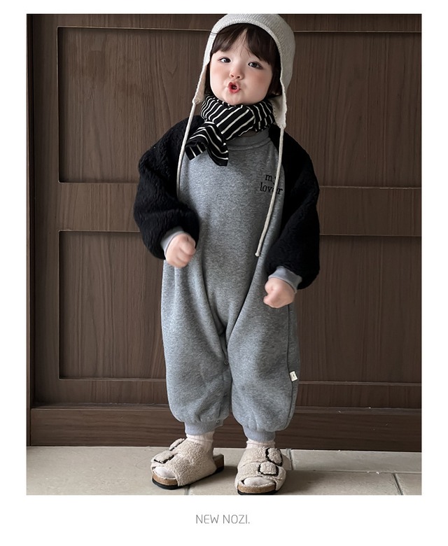 2color 裏起毛my loverカバーオール