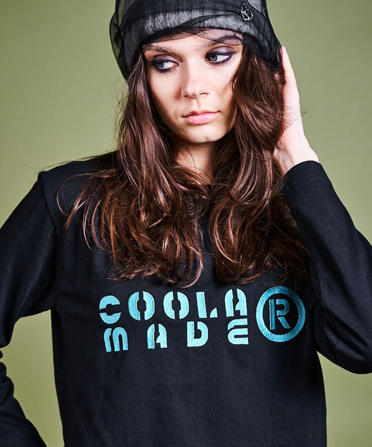COOLA MADE エンブロイダリーロングスリーブTシャツ (BLACK)　CQ-47008
