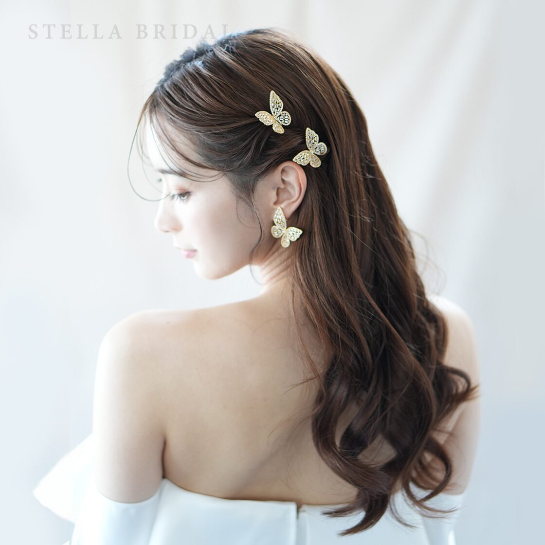 受注生産品】キュービックジルコニア ブライダルヘッドピース Papillon  