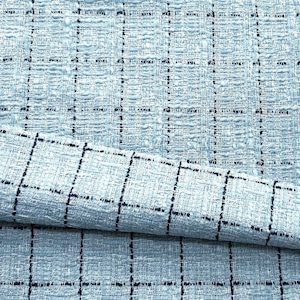 ★NY940◆2.1m◆1点限定!ファンシーツイード生地◆格子◆サックス