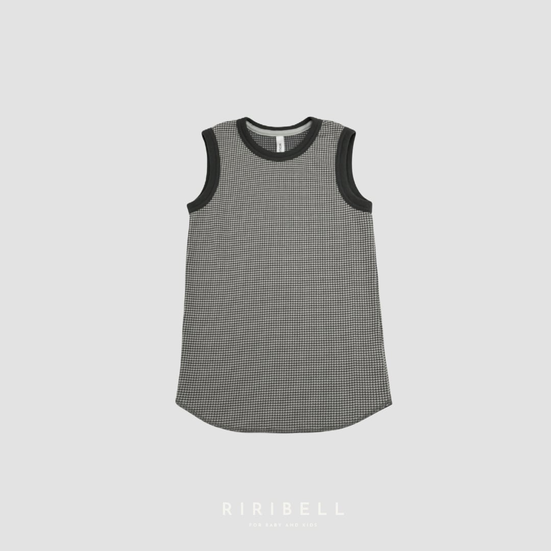 【MOUN TEN.】bicolor waffle tanktop / gray x charcoal