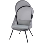 ルーフフォールディングチェア RKC-539LGY ガーデンチェア アウトドアチェア チェアー 椅子 イス 折りたたみ式 ルーフ付き 日除け 日よけ キャンプ リゾート アウトドア キャンプ おしゃれ 大きめ 大きい ゆったり メッシュ グレー 屋外