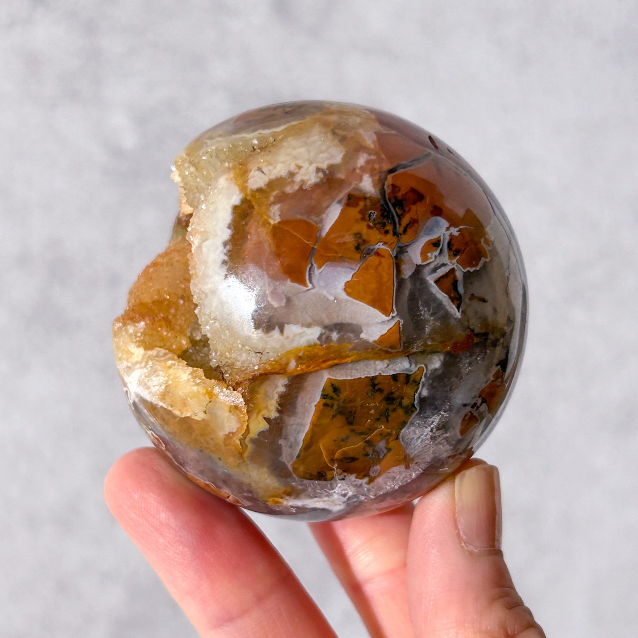 ブレシエイテッドジャスパー ドゥルージースフィア ＊ Breciated Jasper ＊ 天然石