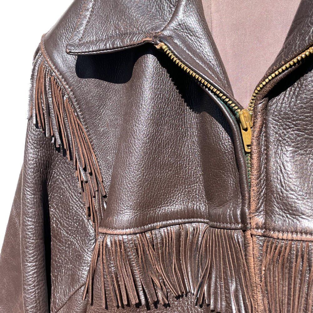 Mid Western Sport Tags] Deerskin Western Leather Jacket [1950s