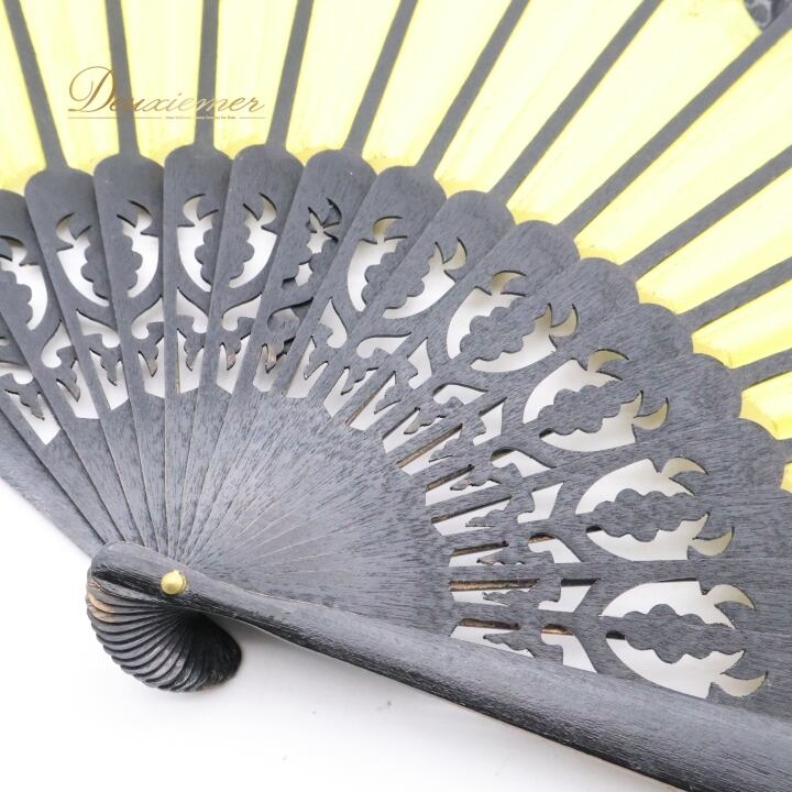 フラメンコ アバニコ 扇子 小物 小道具 32cm イエロー系 黄色 ブラック