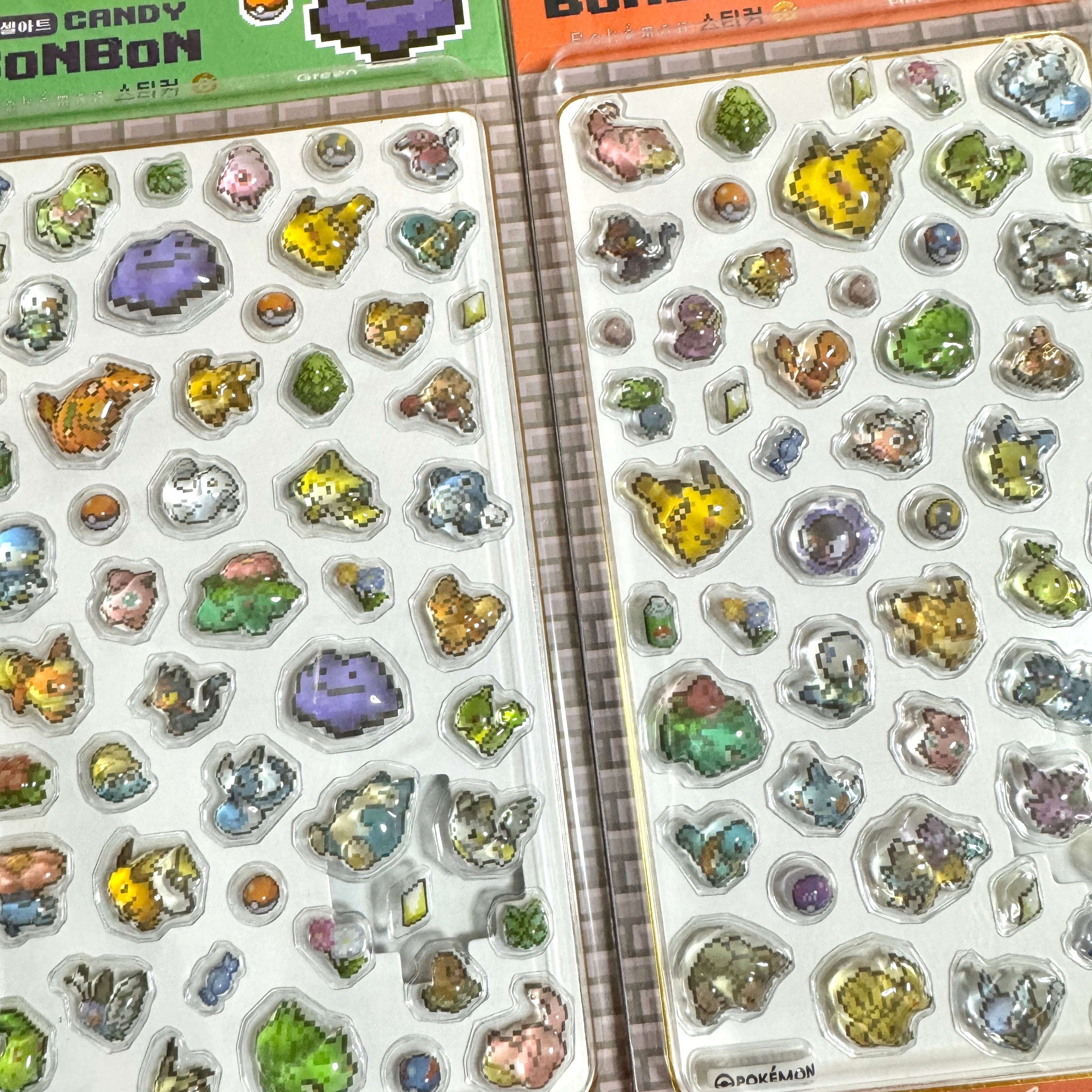 4枚セット】韓国限定 ポケモン ドット絵 3Dシール ステッカー | PAY ID