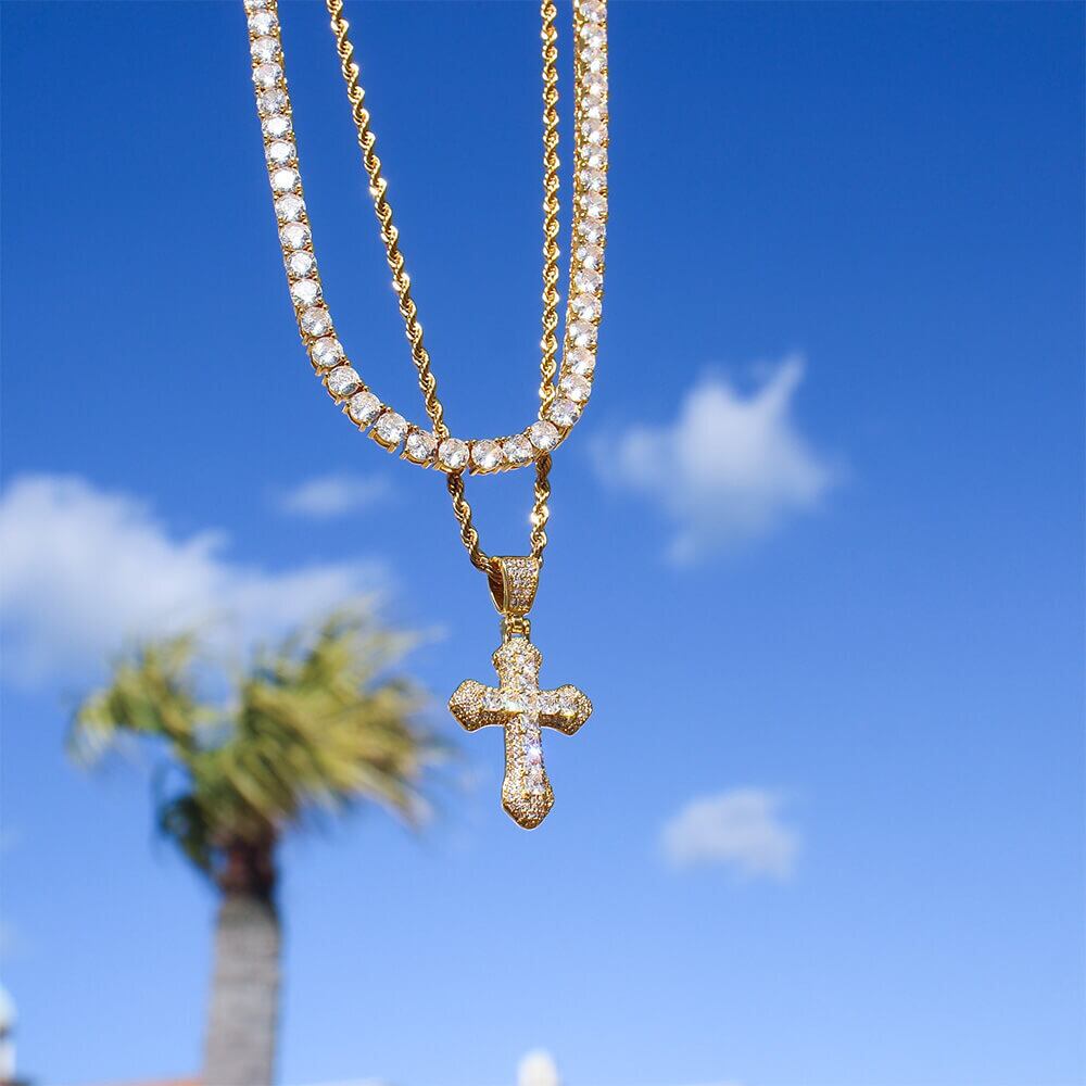Iced Out Sword Cross Necklace MP1-34 | MALIARE
