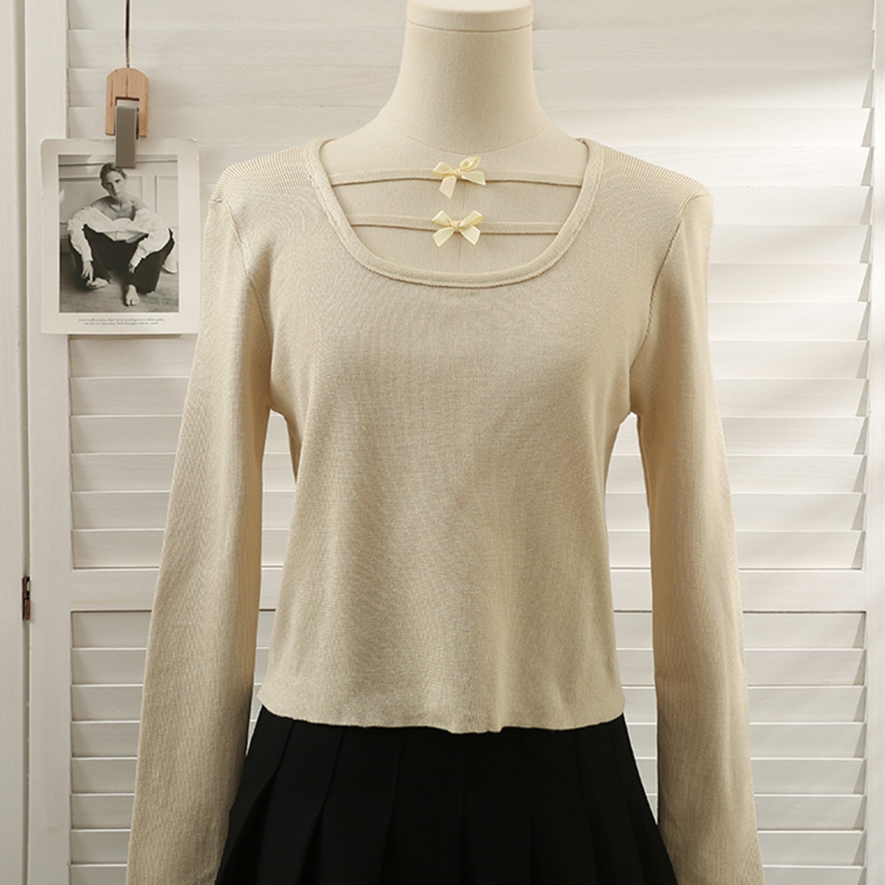 ツインリボンロングスリーブトップス LK1098