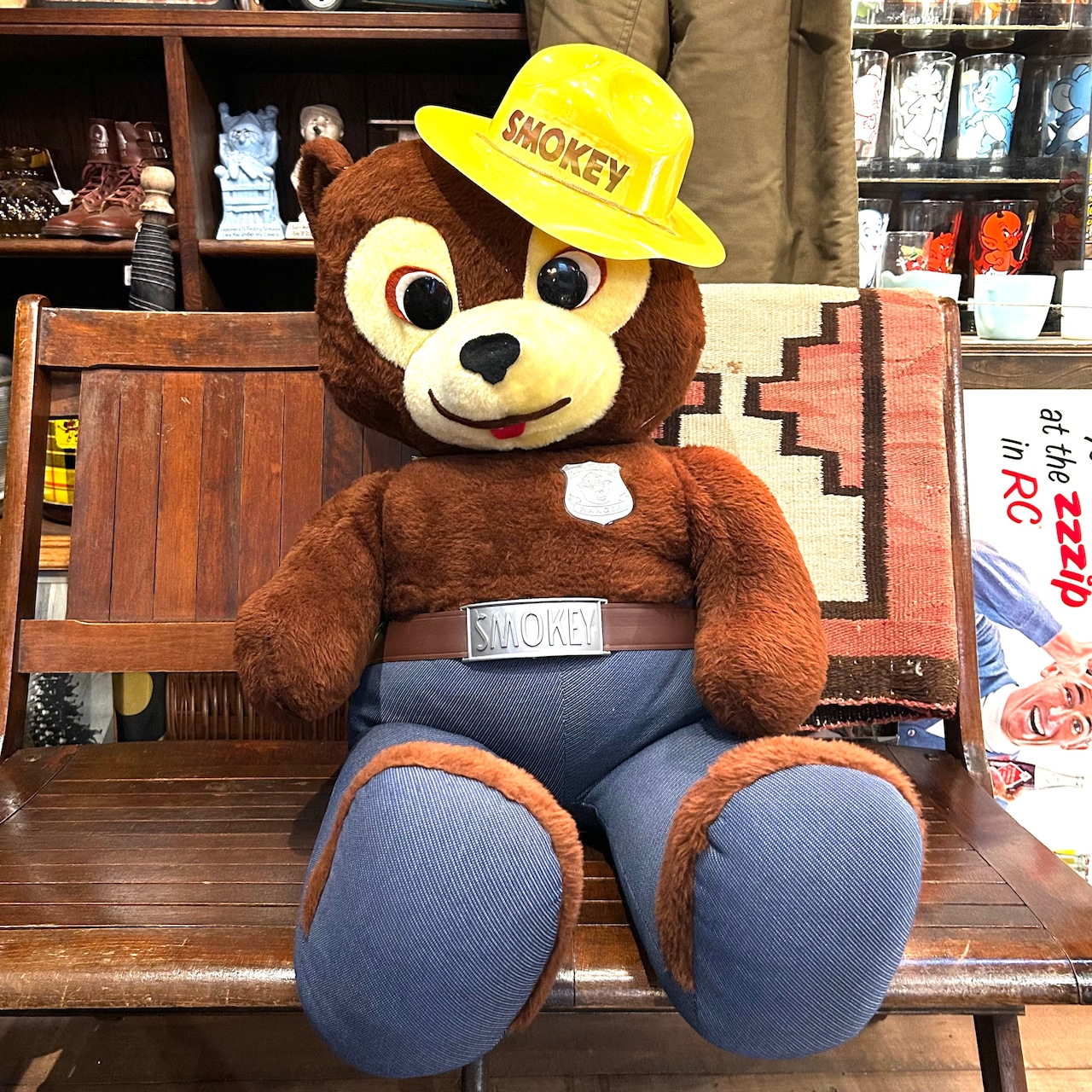 Vintage Smokey Bear スモーキーベア 大型 ぬいぐるみ フォレストレンジャー アメリカンヴィンテージ D-596
