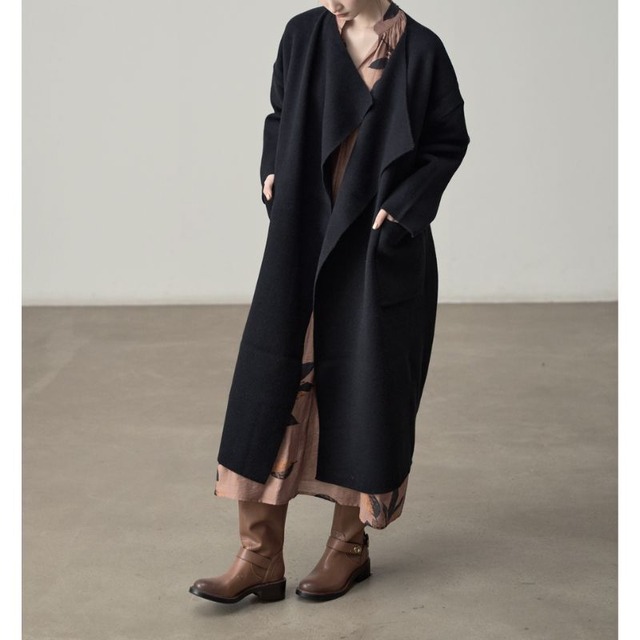 Flow drape long cardigan【2color】 C1347