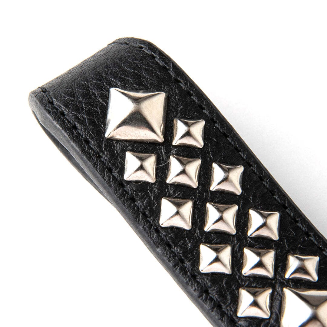CALEE / STUDS LEATHER SNAP KEY RING | WHISKER